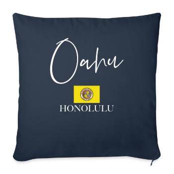 Greece Flag Vacation - Oahu Island - Sofa pillowcase 17,3'' x 17,3'' (45 x 45 cm) - navy - Front