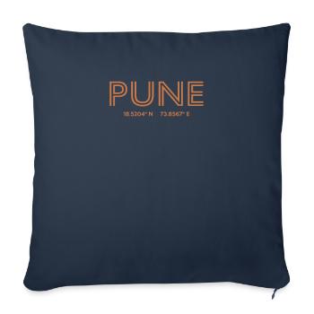 India City Coordinates - Pune - Sofa pillowcase 17,3'' x 17,3'' (45 x 45 cm) - navy - Front