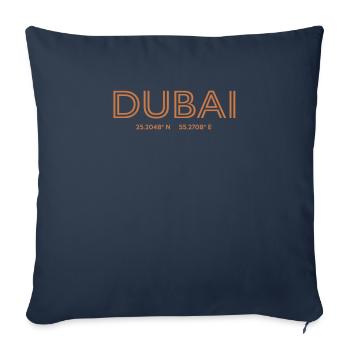 United Arab Emirates City Coordinates - Dubai - Sofa pillowcase 17,3'' x 17,3'' (45 x 45 cm) - navy - Front