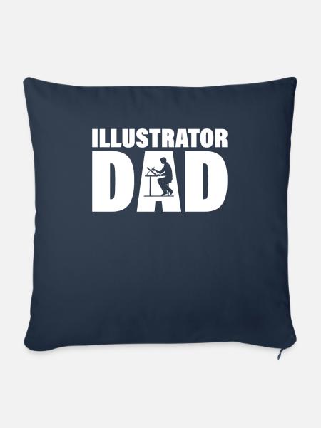 Job - Illustrator Papa - Sofakissenbezug 45 x 45 cm - Navy
