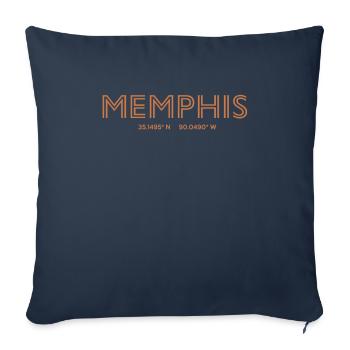 USA City Coordinates - Memphis - Sofa pillowcase 17,3'' x 17,3'' (45 x 45 cm) - navy - Front