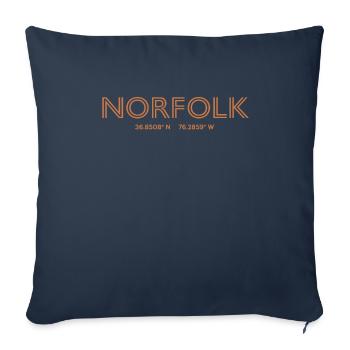 USA City Coordinates - Norfolk - Sofa pillowcase 17,3'' x 17,3'' (45 x 45 cm) - navy - Front