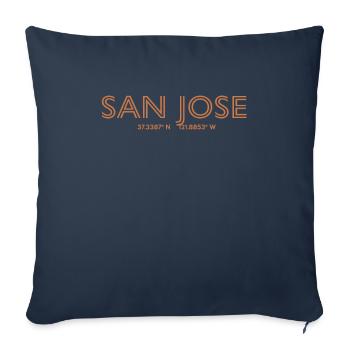 Coordonnées de la ville des États-Unis - San Jose - Housse de coussin décorative 45 x 45 cm - bleu marine - Devant