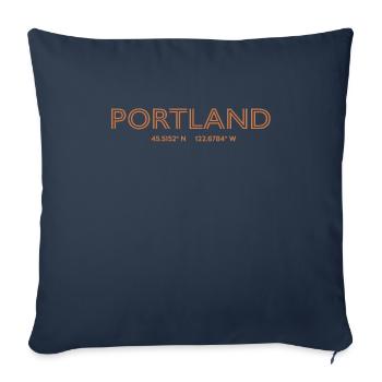 USA City Coordinates - Portland - Sofa pillowcase 17,3'' x 17,3'' (45 x 45 cm) - navy - Front