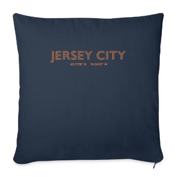 USA City Coordinates - Jersey City - Sofa pillowcase 17,3'' x 17,3'' (45 x 45 cm) - navy - Front