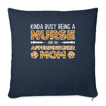 Nurse Dog Mother - Affenpinscher - Sofa pillowcase 17,3'' x 17,3'' (45 x 45 cm) - navy - Front