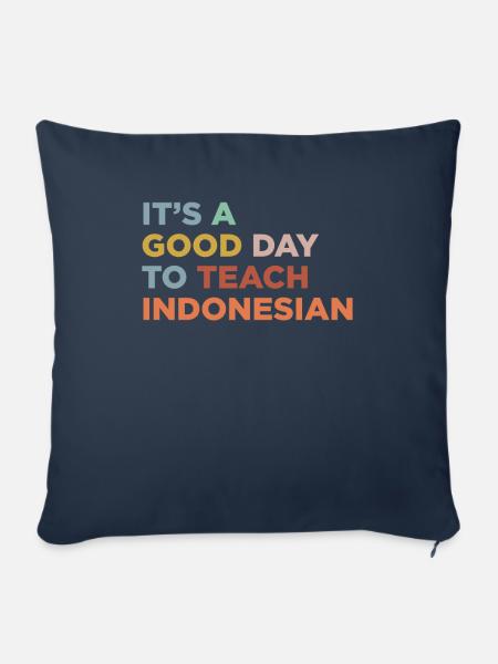 Unterrichte Indonesischen Lehrer - Sofakissenbezug 45 x 45 cm - Navy
