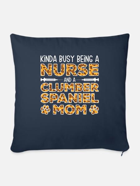 Krankenschwester-Hundemutter - Clumber Spaniel - Sofakissenbezug 45 x 45 cm - Navy