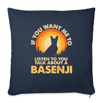 Talk about dog Basenji - Sofa pillowcase 17,3'' x 17,3'' (45 x 45 cm) - navy - Front