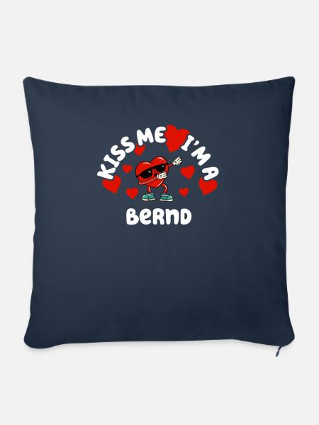 Küss mich - Valentins Tag Name Dabbing Herz Bernd - Sofakissenbezug 45 x 45 cm - Navy