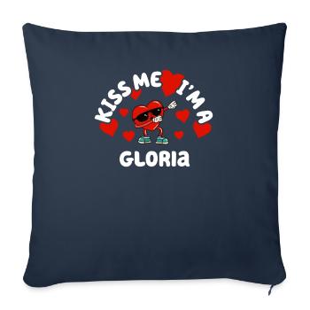 Kiss Me - Valentine's Day Name Dabbing Heart Gloria - Sofa pillowcase 17,3'' x 17,3'' (45 x 45 cm) - navy - Front