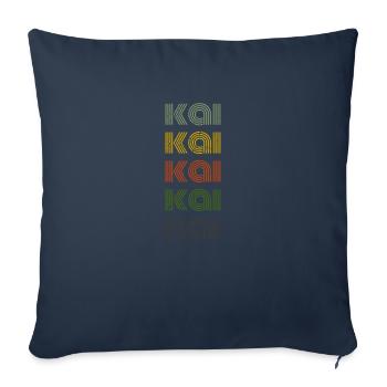 70s Retro Name Vintage Personalized Quay - Housse de coussin décorative 45 x 45 cm - bleu marine - Devant