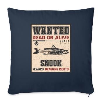 Poisson recherché - Snook Fishing - Housse de coussin décorative 45 x 45 cm - bleu marine - Devant