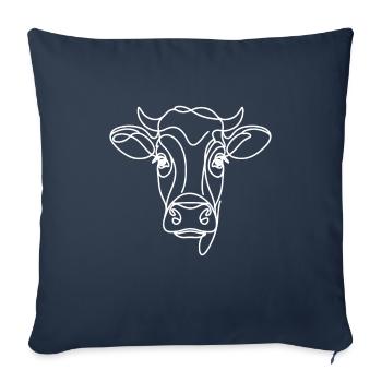 Line Art Dad Mom Cow - Yellow Cattle - Sofa pillowcase 17,3'' x 17,3'' (45 x 45 cm) - navy - Front