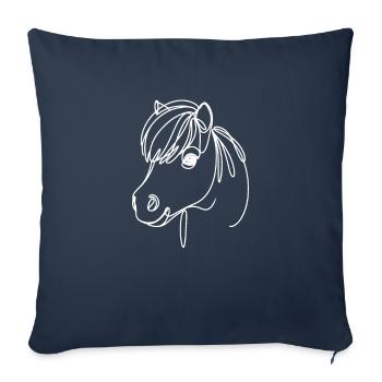 Linie Art Dad Mama - Pony - Sofakissenbezug 45 x 45 cm - Navy - Vorne
