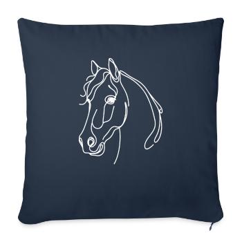Line Art Papa Maman - Andalou - Housse de coussin décorative 45 x 45 cm - bleu marine - Devant