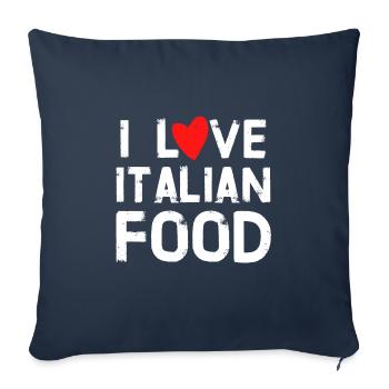 j'adore la nourriture italienne cuisine - Housse de coussin décorative 45 x 45 cm - bleu marine - Devant
