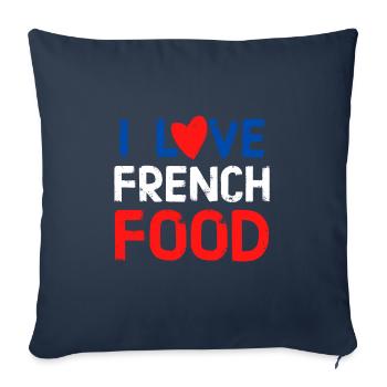 j'aime la cuisine française cadeau - Housse de coussin décorative 45 x 45 cm - bleu marine - Devant