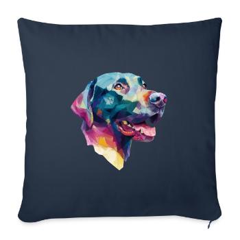 Conception Low Poly Labrador Retriever - Housse de coussin décorative 45 x 45 cm - bleu marine - Devant
