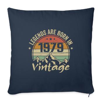 Cadeau Anniversaire 1979 Vintage 1979 Retro 1979 - Housse de coussin décorative 45 x 45 cm - bleu marine - Devant