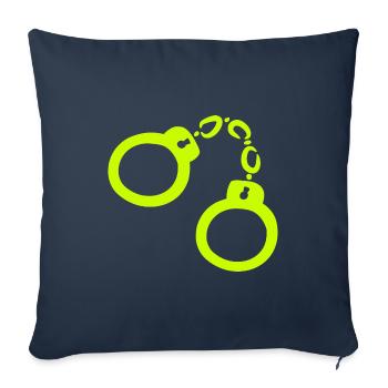 Handschellen Gelb - Sofakissenbezug 45 x 45 cm - Navy - Vorne