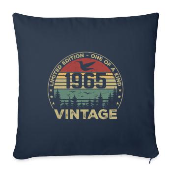 Vintage 1965 Original 1965 Rétro Anniversaire 1965 - Housse de coussin décorative 45 x 45 cm - bleu marine - Devant