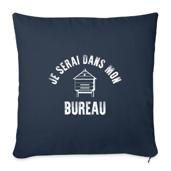Je serai dans mon bureau t-shirt apiculteur - Housse de coussin décorative 45 x 45 cm - bleu marine - Devant