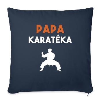 papa karatéka cadeau papa karaté - Housse de coussin décorative 45 x 45 cm - bleu marine - Devant