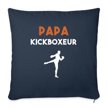 papa kickboxeur cadeau papa kickboxing - Housse de coussin décorative 45 x 45 cm - bleu marine - Devant