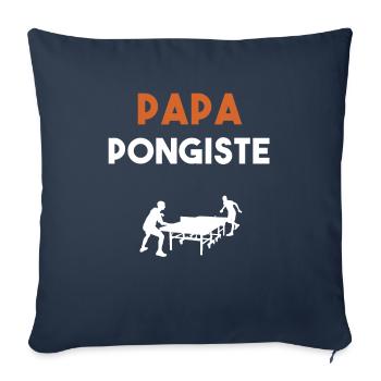 papa pongiste cadeau papa ping pong - Housse de coussin décorative 45 x 45 cm - bleu marine - Devant