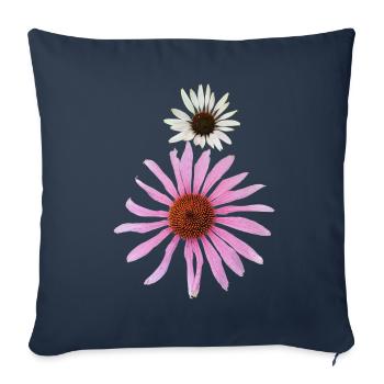 The Coneflower (Enchinacea) - Sofa pillowcase 17,3'' x 17,3'' (45 x 45 cm) - navy - Front