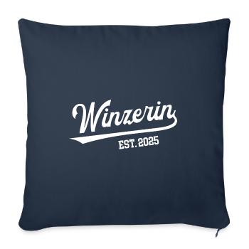 Winzerin 2025 Ausbildung Prüfung Winzer Weinbauer - Sofakissenbezug 45 x 45 cm - Navy - Vorne