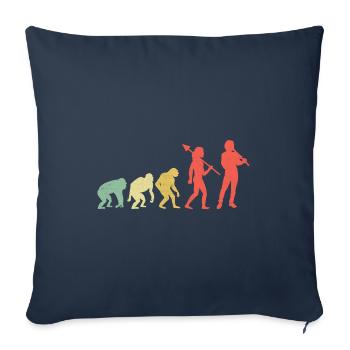 Evolution Recorder Player Musique d’instrument de musique - Housse de coussin décorative 45 x 45 cm - bleu marine - Devant