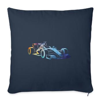 Voiture de course - Housse de coussin décorative 45 x 45 cm - bleu marine - Devant