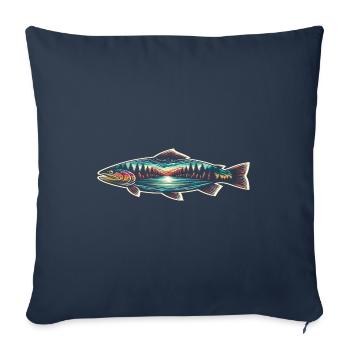Forelle Fisch Angeln Angler Fischer Barsch Angler - Sofakissenbezug 45 x 45 cm - Navy - Vorne