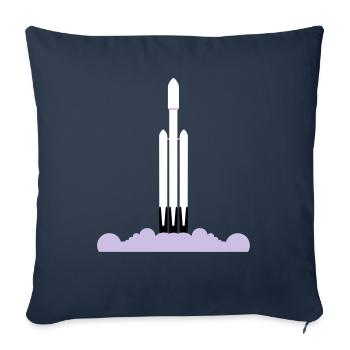 Missile Falcon Heavy Space X - Sofa pillowcase 17,3'' x 17,3'' (45 x 45 cm) - navy - Front