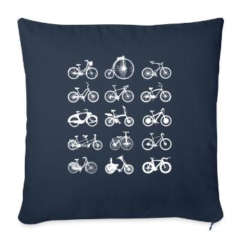 Fahrrad rad räder radl - Sofakissenbezug 45 x 45 cm - Navy - Vorne