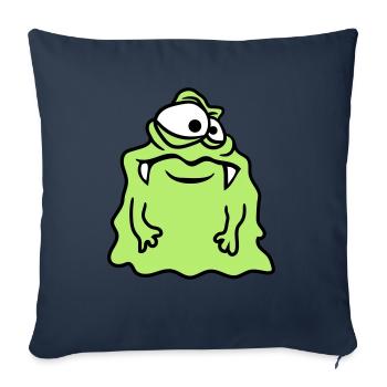 glibber schleim ekelig schleimig gesicht kopf mons - Sofakissenbezug 45 x 45 cm - Navy - Vorne