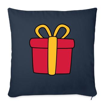 Cadeau - Joyeux Noël, Merry Cristmas, Xmas - Housse de coussin décorative 45 x 45 cm - bleu marine - Devant