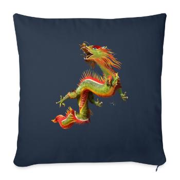 Dragon chinois - Housse de coussin décorative 45 x 45 cm - bleu marine - Devant