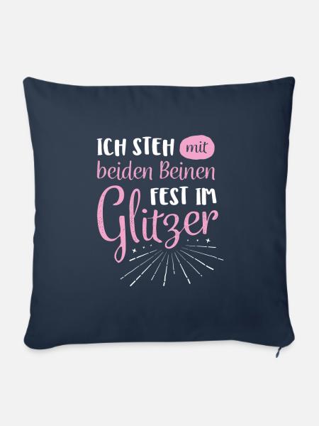 Ich steh im Glitzer - Sofakissenbezug 45 x 45 cm - Navy