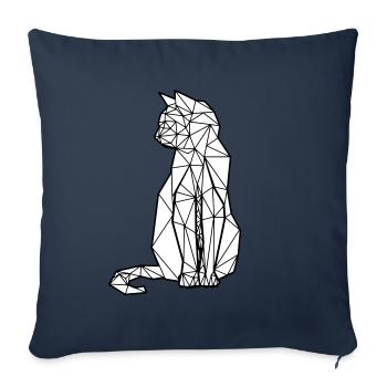 ORIGAMI CHAT - Housse de coussin décorative 45 x 45 cm - bleu marine - Devant