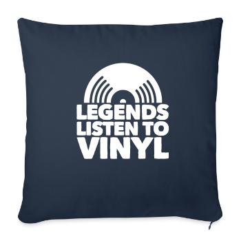 Disque vinyle Turntables Grammophon Cadeau - Housse de coussin décorative 45 x 45 cm - bleu marine - Devant