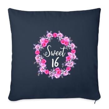Sweet Sixteen Girl Teeny Teens Roses Gift - Sofa pillowcase 17,3'' x 17,3'' (45 x 45 cm) - navy - Front