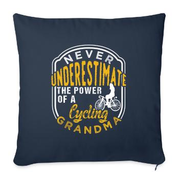 Cool Cycling Grandma - Sofa pillowcase 17,3'' x 17,3'' (45 x 45 cm) - navy - Front