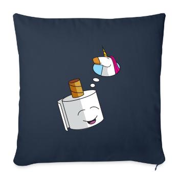 Rêve Licorne - Housse de coussin décorative 45 x 45 cm - bleu marine - Devant
