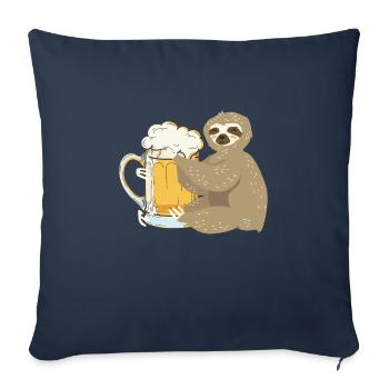 Sloth Hugs Beer Stein - Chill - Witzig - Fête - Housse de coussin décorative 45 x 45 cm - bleu marine - Devant