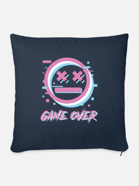 Game Over Retro Schriftzug - Sofakissenbezug 45 x 45 cm - Navy