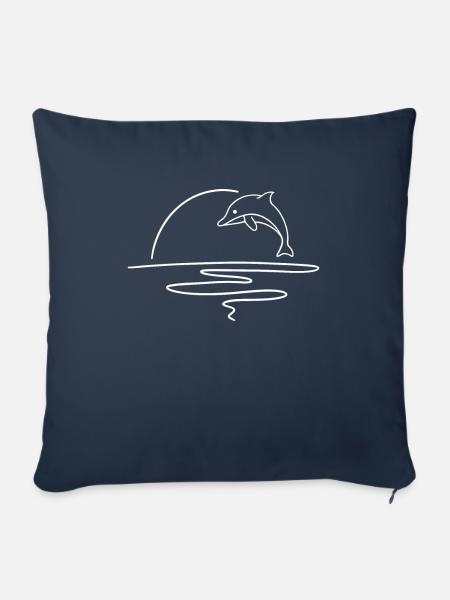 Delfin Tümmler Ozean Geschenk - Sofakissenbezug 45 x 45 cm - Navy