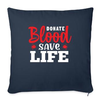 Blood donation Blood donors Blood donors - Sofa pillowcase 17,3'' x 17,3'' (45 x 45 cm) - navy - Front